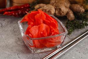 Gurmet marinated ginger root spicy photo