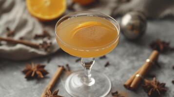 Spiced sidecar cocktail drink photo