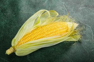 Raw sweet ripe yellow Corn photo