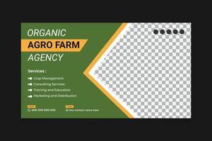 Agricultural Services And Organic Food And Thumbnail Design Lawn Care Farming Garden Services Cover Post Template. vector