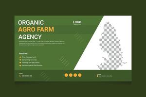 Agricultural Services And Organic Food And Thumbnail Design Lawn Care Farming Garden Services Cover Post Template. vector