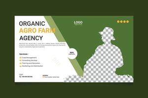 Agricultural Services And Organic Food And Thumbnail Design Lawn Care Farming Garden Services Cover Post Template. vector