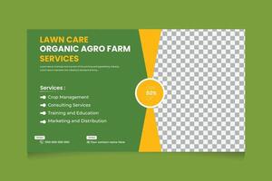 Agriculture and Organic Lawn care Farming Services Design Template vector