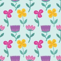 Vintage seamless floral pattern. A background of bright colors on a blue background. Graphics for printing on surfaces and web design. vector