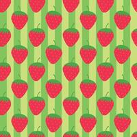 Seamless strawberry pattern.Summer background with red berries on a green background. vector