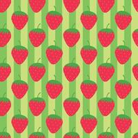 Seamless strawberry pattern.Summer background with red berries on a green background. vector