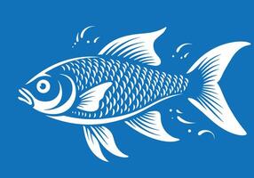 Fish logo icon silhouette isolated vector