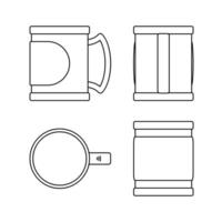 Mug Blueprint or Technical Drawing vector