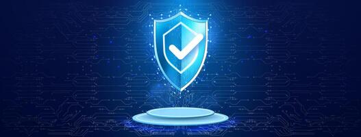 Cyber Security concept.Cybersecurity, antivirus, encryption, data protection. Software development. Safety internet technology vector