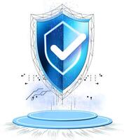 Cyber Security concept.Cybersecurity, antivirus, encryption, data protection. Software development. Safety internet technology vector