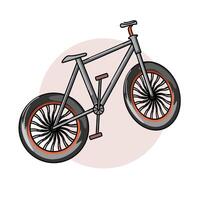 Flat cartoon illustration of bmx bike in outline style vector