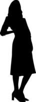 Silhouette beautiful fashion girl on white background vector