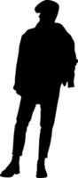 Silhouette beautiful fashion man on white background vector