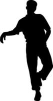 Silhouette fashion man on white background vector