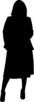 Silhouette beautiful fashion girl on white background vector