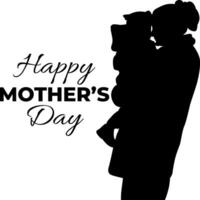 Silhouette happy mother's day vector