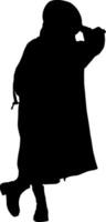 Silhouette beautiful fasion girl on white background vector