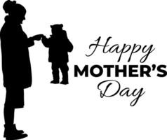 Silhouette happy mother's day vector