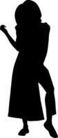 Silhouette beautiful girl on white background vector