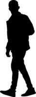Silhouette beautiful fashion man on white background vector
