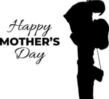 Silhouette happy mother's day vector