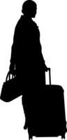 Silhouette of person traveler vector