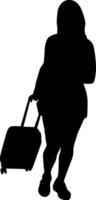 Silhouette of person traveler vector