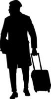 Silhouette of person traveler vector