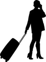 Silhouette of person traveler vector