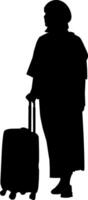 Silhouette of person traveler vector