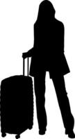 Silhouette of person traveler vector