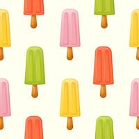 Ice cream seamless pattern. Print with sweet ice lolly vector