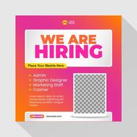 We are hiring social media template vector