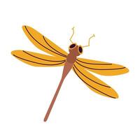 Golden Winged Dragonfly Icon vector