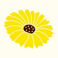 linda amarillo flor icono vector