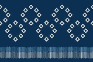 Traditional Ethnic ikat motif fabric pattern geometric style.African Ikat embroidery Ethnic oriental pattern blue background wallpaper. Abstract,illustration.Texture,frame,decoration. vector