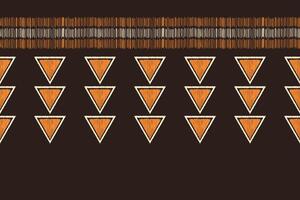 Traditional Ethnic ikat motif fabric pattern geometric style.African Ikat embroidery Ethnic oriental pattern brown background wallpaper. Abstract,illustration.Texture,frame,decoration. vector