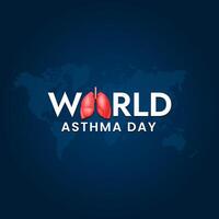 publicación en redes sociales del día mundial del asma vector