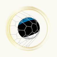Estonia scoring goal, abstract football symbol with illustration of Estonia ball in soccer net. vector