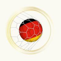 Germany scoring goal, abstract football symbol with illustration of Germany ball in soccer net. vector