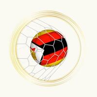 Zimbabwe scoring goal, abstract football symbol with illustration of Zimbabwe ball in soccer net. vector