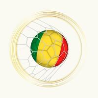 Congo scoring goal, abstract football symbol with illustration of Congo ball in soccer net. vector