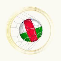 central africano república puntuación meta, resumen fútbol americano símbolo con ilustración de central africano república pelota en fútbol neto. vector