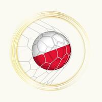 Polonia puntuación meta, resumen fútbol americano símbolo con ilustración de Polonia pelota en fútbol neto. vector