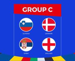 Participants of Group C of European football competition 2024. vector