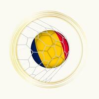 Chad scoring goal, abstract football symbol with illustration of Chad ball in soccer net. vector
