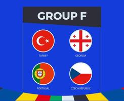 Participants of Group F of European football competition 2024. vector