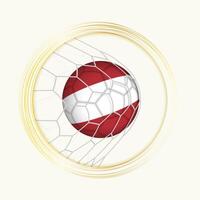 Latvia scoring goal, abstract football symbol with illustration of Latvia ball in soccer net. vector