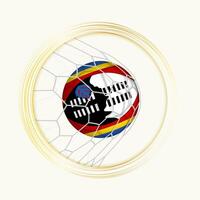 Swaziland scoring goal, abstract football symbol with illustration of Swaziland ball in soccer net. vector