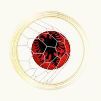 Albania scoring goal, abstract football symbol with illustration of Albania ball in soccer net. vector